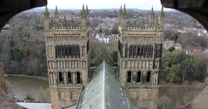 The view from Durham Cathedral's central tower